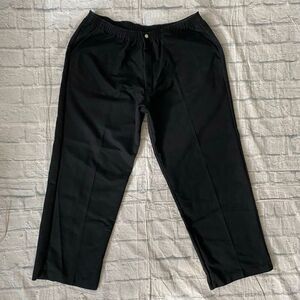 Atlas men XL cotton blend pull on elastic waist chino casual pants black